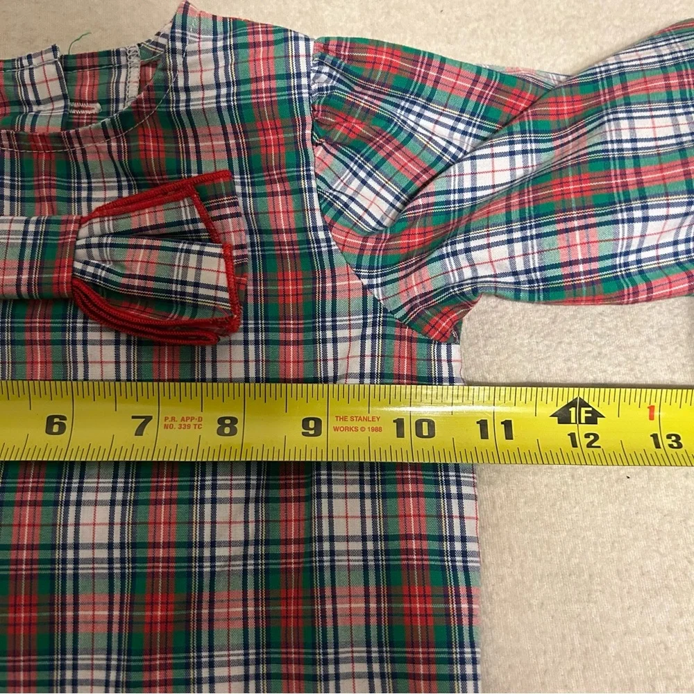 The BEAUFORT BONNET COMPANY RED CORDUROY ROMPER Prestonwood Plaid Set SIZE 0-6 M